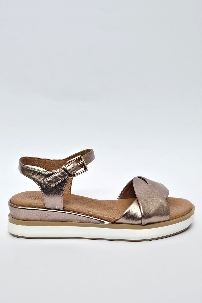 INUOVO Sandalo zeppa bassa