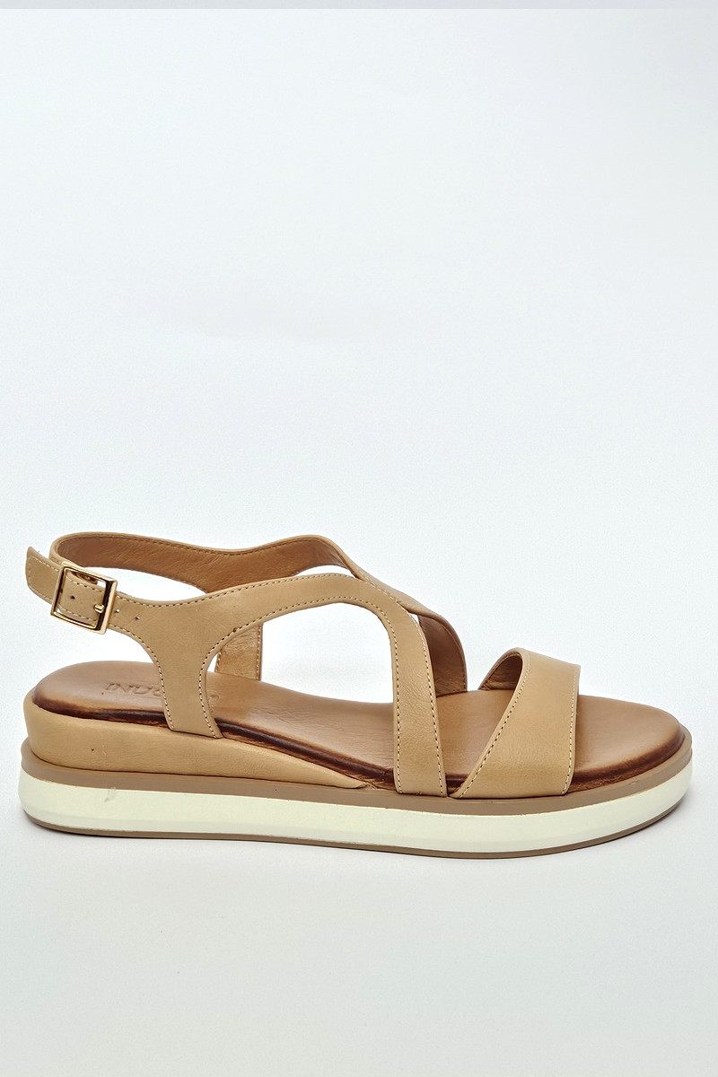 INUOVO Sandalo zeppa bassa