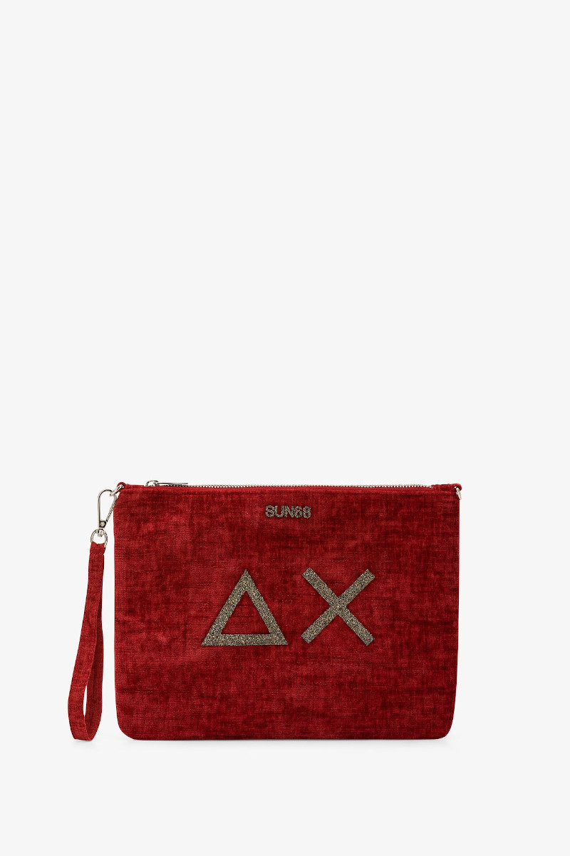 SU68 Pochette in velluto con logo
