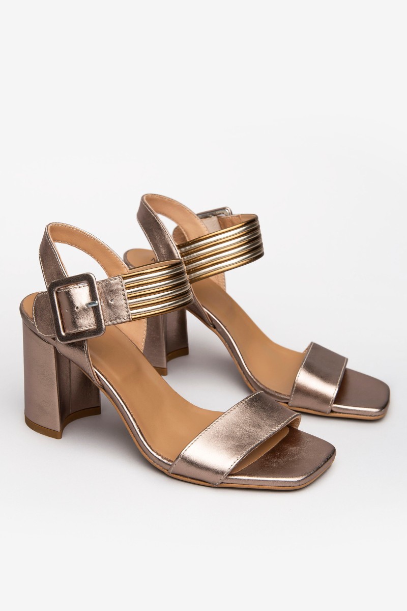 sandalo nerogiardini donna tacco bronzo