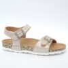 sandalo beige animalier bambina grunland naturale