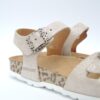 sandalo beige animalier bambina grunland naturale